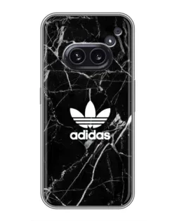 Чехол для Nothing Phone 2a с картинкой «Белый мрамор Adidas»