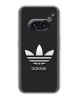 Чехол для Nothing Phone 2a с картинкой «Adidas Карбоновая текстура»