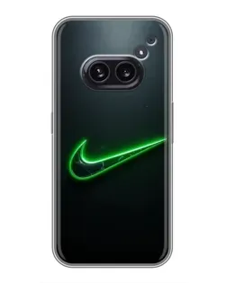 Чехол для Nothing Phone 2a с картинкой «Неоновый контур Nike»