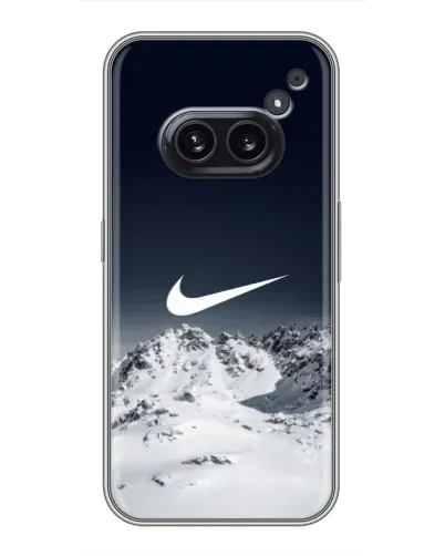 Чехол для Nothing Phone 2a с картинкой «Nike — зимние горы» Чехол для Nothing Phone 2a с картинкой «Nike — зимние горы»