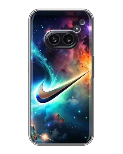 Чехол для Nothing Phone 2a с картинкой «Космический Nike Swoosh» Чехол для Nothing Phone 2a с картинкой «Космический Nike Swoosh»
