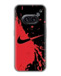 Чехол для Nothing Phone 2a с картинкой «Красные брызги Nike»