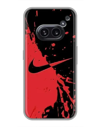 Чехол для Nothing Phone 2a с картинкой «Красные брызги Nike» Чехол для Nothing Phone 2a с картинкой «Красные брызги Nike»