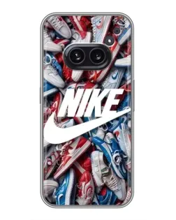 Чехол для Nothing Phone 2a с картинкой «Коллаж кроссовок Найк»