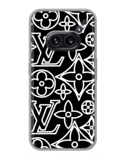 Чехол для Nothing Phone 2a с картинкой «Черно-белый узор LV»