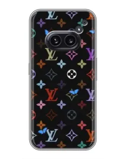 Чехол для Nothing Phone 2a с картинкой «Цветная монограмма LV»