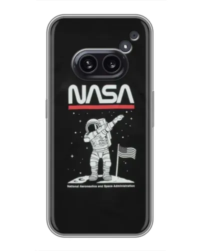 Чехол для Nothing Phone 2a с картинкой «NASA — шагаем по Луне»