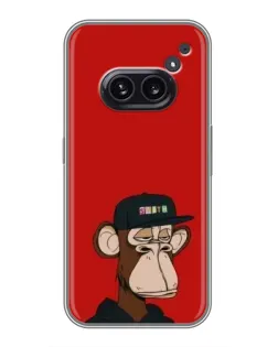 Чехол для Nothing Phone 2a с картинкой «Bored Ape — красный фон»