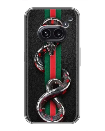 Чехол для Nothing Phone 2a с картинкой «Gucci — змея на полосе» Чехол для Nothing Phone 2a с картинкой «Gucci — змея на полосе»