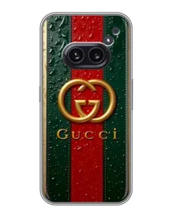 Чехол для Nothing Phone 2a с картинкой «Gucci — фирменная полоса и золото» Чехол для Nothing Phone 2a с картинкой «Gucci — фирменная полоса и золото»