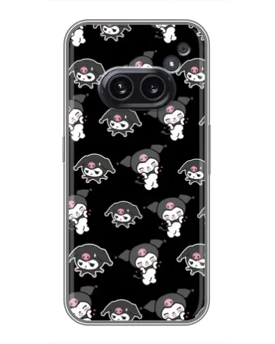 Чехол для Nothing Phone 2a с картинкой «Черный паттерн Kuromi»