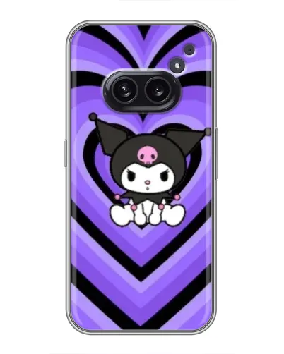 Чехол для Nothing Phone 2a с картинкой «Kuromi и фиолетовые сердца»
