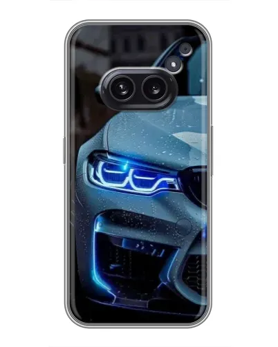 Чехол для Nothing Phone 2a с картинкой «Взгляд BMW с синими фарами»