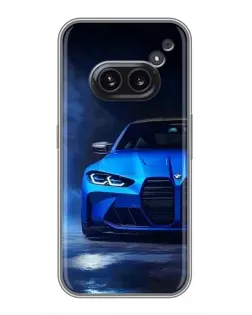 Чехол для Nothing Phone 2a с картинкой «Голубая BMW M4» Чехол для Nothing Phone 2a с картинкой «Голубая BMW M4»