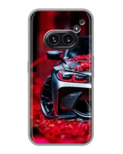 Чехол для Nothing Phone 2a с картинкой «Спортивная BMW и цветы» Чехол для Nothing Phone 2a с картинкой «Спортивная BMW и цветы»