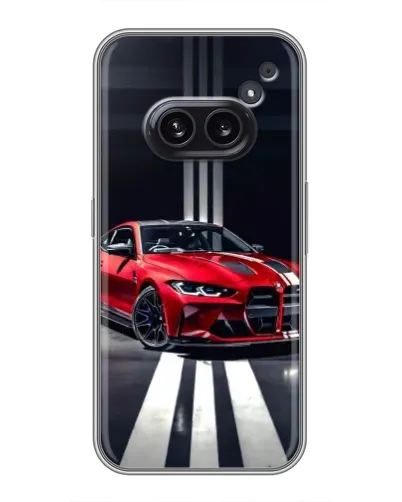 Чехол для Nothing Phone 2a с картинкой «Красная BMW на дороге»