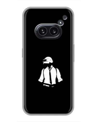 Чехол для Nothing Phone 2a с картинкой «PUBG — белый шлем»