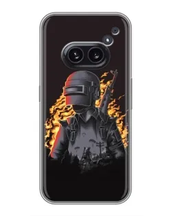 Чехол для Nothing Phone 2a с картинкой «PUBG — огненный силуэт» Чехол для Nothing Phone 2a с картинкой «PUBG — огненный силуэт»