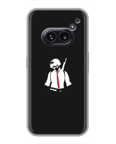 Чехол для Nothing Phone 2a с картинкой «PUBG — силуэт воина»