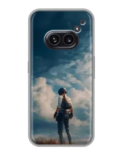 Чехол для Nothing Phone 2a с картинкой «Герой PUBG на скале» Чехол для Nothing Phone 2a с картинкой «Герой PUBG на скале»