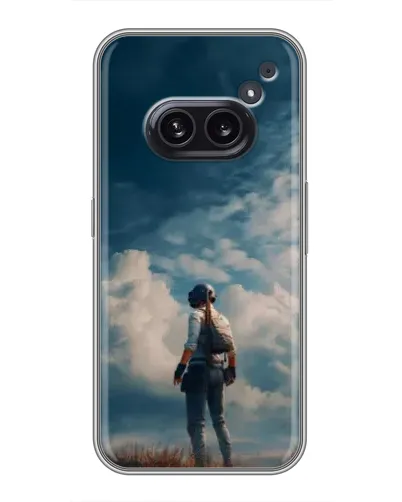 Чехол для Nothing Phone 2a с картинкой «Герой PUBG на скале»