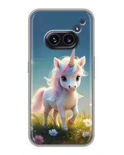 Чехол для Nothing Phone 2a с картинкой «Единорог на поляне»