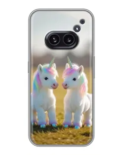 Чехол для Nothing Phone 2a с картинкой «Пара единорогов»