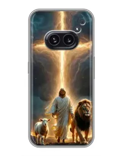 Чехол для Nothing Phone 2a с картинкой «Лев Иуды и Свет» Чехол для Nothing Phone 2a с картинкой «Лев Иуды и Свет»