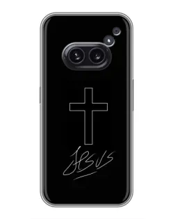 Чехол для Nothing Phone 2a с картинкой «Графический крест Jesus» Чехол для Nothing Phone 2a с картинкой «Графический крест Jesus»