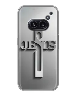Чехол для Nothing Phone 2a с картинкой «Металлический крест Jesus» Чехол для Nothing Phone 2a с картинкой «Металлический крест Jesus»