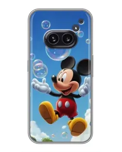 Чехол для Nothing Phone 2a с картинкой «Mickey и мыльные пузыри»