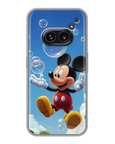 Чехол для Nothing Phone 2a с картинкой «Mickey и мыльные пузыри»