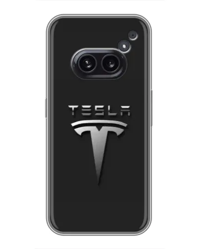 Чехол для Nothing Phone 2a с картинкой «Стальной логотип Tesla» Чехол для Nothing Phone 2a с картинкой «Стальной логотип Tesla»