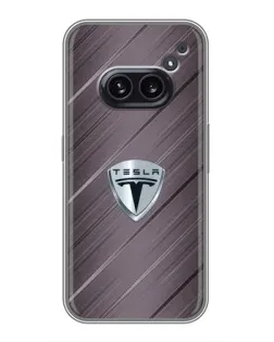 Чехол для Nothing Phone 2a с картинкой «Металлическая текстура Tesla»