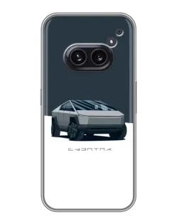 Чехол для Nothing Phone 2a с картинкой «Серебристый Cybertruck Tesla»