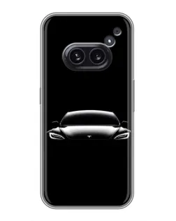 Чехол для Nothing Phone 2a с картинкой «Фары Tesla Night»