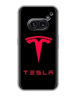 Чехол для Nothing Phone 2a с картинкой «Tesla Red Logo»