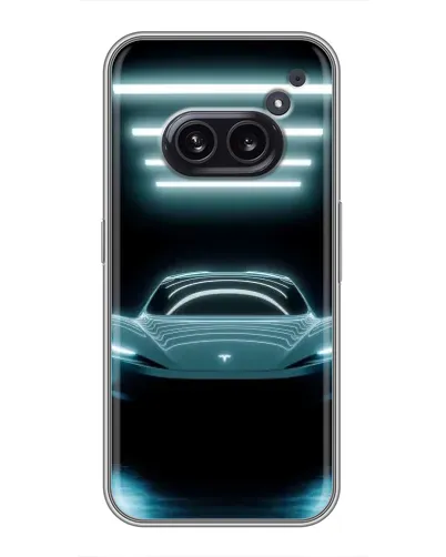 Чехол для Nothing Phone 2a с картинкой «Tesla в неоне» Чехол для Nothing Phone 2a с картинкой «Tesla в неоне»
