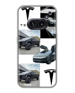 Чехол для Nothing Phone 2a с картинкой «Коллаж Cybertruck Tesla»