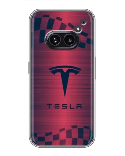 Чехол для Nothing Phone 2a с картинкой «Тесла красный карбон» Чехол для Nothing Phone 2a с картинкой «Тесла красный карбон»