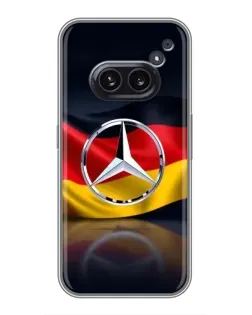 Чехол для Nothing Phone 2a с картинкой «Mercedes — флаг Германии» Чехол для Nothing Phone 2a с картинкой «Mercedes — флаг Германии»