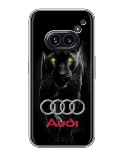 Чехол для Nothing Phone 2a с картинкой «Пантера и Audi»