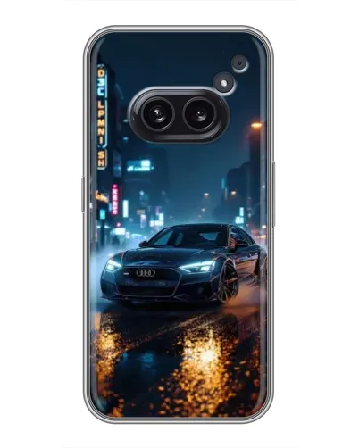 Чехол для Nothing Phone 2a с картинкой «Ночной город и Audi»