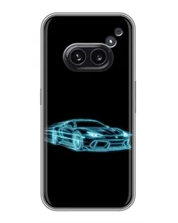 Чехол для Nothing Phone 2a с картинкой «Неоновый контур Lamborghini»