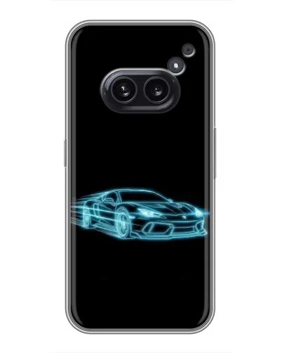 Чехол для Nothing Phone 2a с картинкой «Неоновый контур Lamborghini»