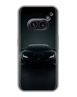 Чехол для Nothing Phone 2a с картинкой «Черный Lamborghini Aventador»