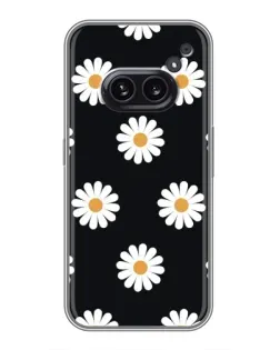 Чохол для Nothing Phone 2a з картинкою «Ромашки на чорному»