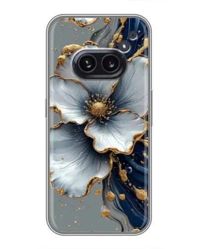 Чохол для Nothing Phone 2a з картинкою «Біла квітка та золотий флюїд» Чохол для Nothing Phone 2a з картинкою «Біла квітка та золотий флюїд»