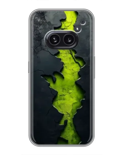 Чехол для Nothing Phone 2a с картинкой «Салатовый разлом скалы»