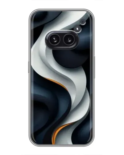 Чехол для Nothing Phone 2a с картинкой «Объемные черно-белые ленты»
